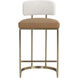 Larissa 34.5 inch Napa Cognac / Rhea Light Barley Counter Stool